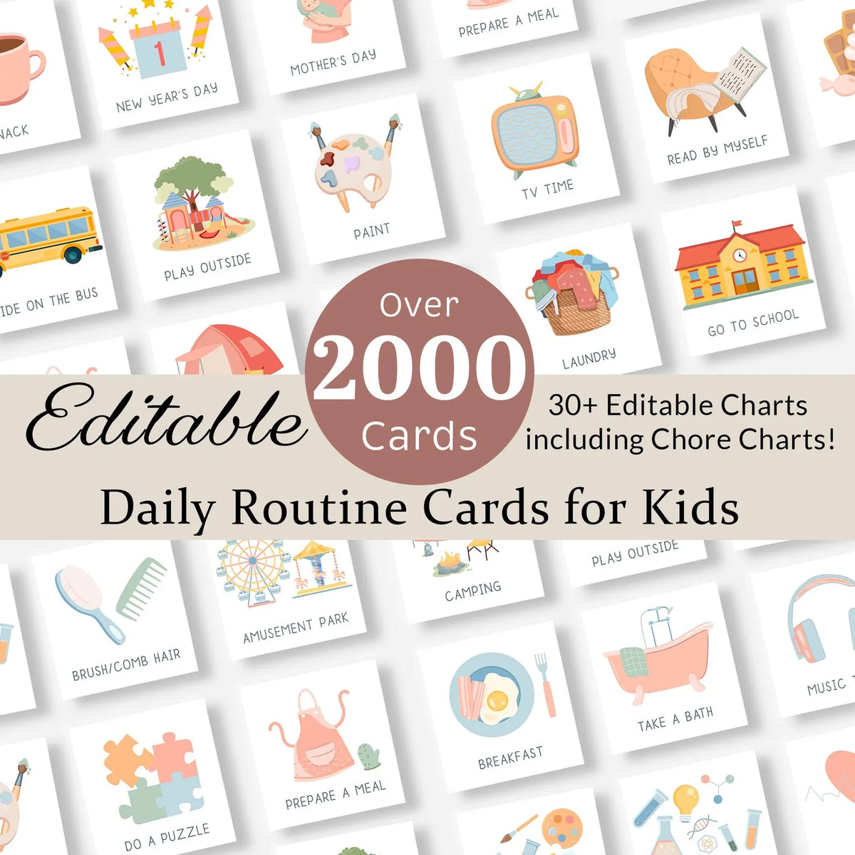 Kids Daily Routine Cards – Visual Schedule for Toddlers & Preschoolers