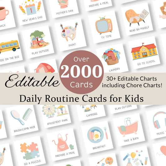 Kids Daily Routine Cards – Visual Schedule for Toddlers & Preschoolers